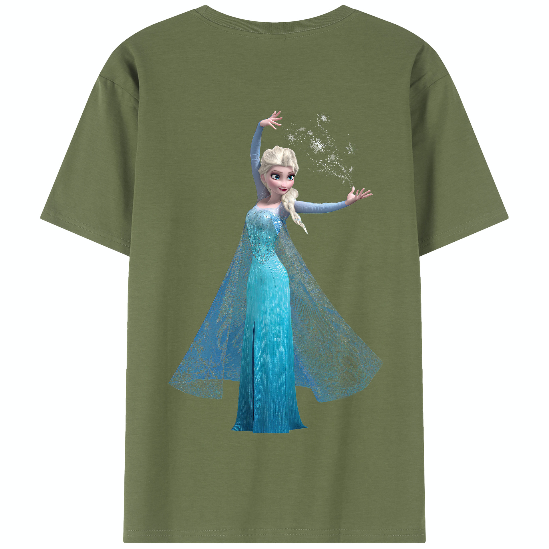 （画像用） アナと雪の女王 アンナ エルサ Frozen Anna Elsa 綿100％半袖Tシャツ（背面プリント）
